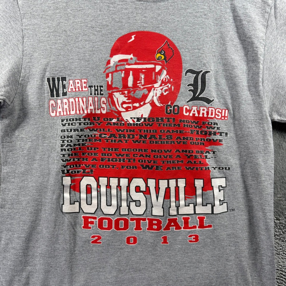 Fruit of the Loom Louisville Football 2013 Cardinals T-Shirt Mens Small Gray - Picture 5 of 8